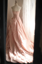 A Line Pink Princess Dress Wedding Dress Sleeveless Long Evening Dress   cg25929