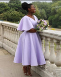 V Neck Evening Dress Fashion Gown Lilac Bridesmaids dresses