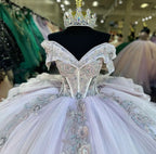 Quinceanera Dress Lace Applique Sequins Beading Mexican Sweet 16 Vestidos De XV 15 Anos Ball Gowns