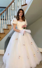 Classy tulle ball gown wedding dress 1980s princess style bridal gowns for women