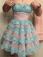 A Line Tulle Lace Short Prom Dress Short Party Dress Cocktail Dresses Homecoming Dress     cg25881