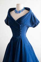 Blue Velvet Vintage Dresses Homecoming Dress Short Prom Dress Party Dress    cg26048