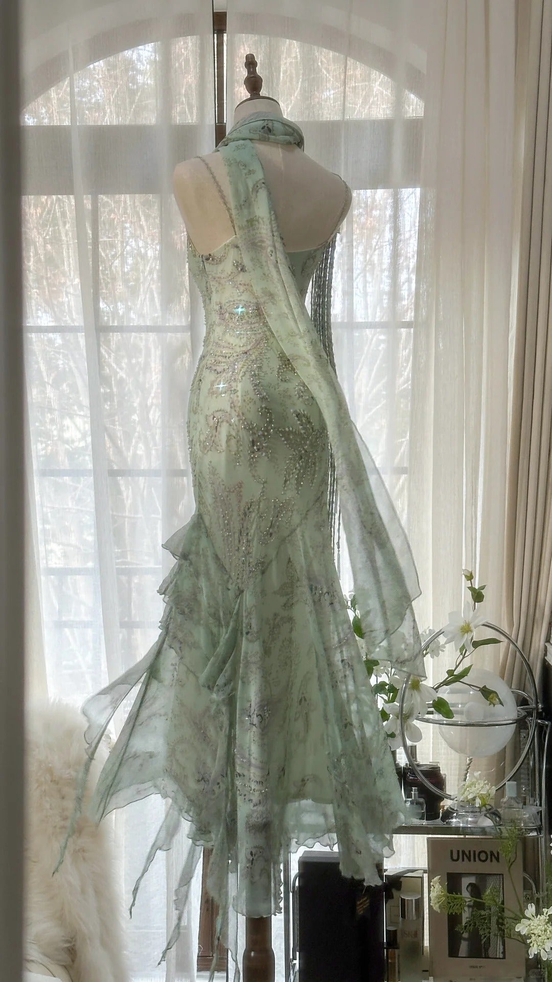 Vintage Evening Dresses, Sleeveless Green Party Gowns  cg25515