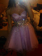 A Line Lilac Cocktail Dresses Homecoming Dress Short Prom Dress Party Dress    cg26002