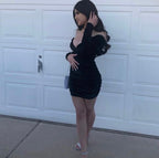 Elegant Black Off The shoulder Homecoming Dress Short Party Gown