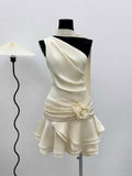 One Shoulder Short Evening Party Dress Homecoming Gowns      cg25591