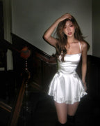 White Simple Short Evening Party Dress Homecoming Gowns      cg25601