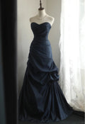 Sweetheart Navy Blue Prom Party Dresses Unique Long Evening Dress   cg25938