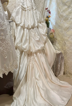 Elegant Vintage Wedding Dress Ivory Satin Prom Dresses cg26303