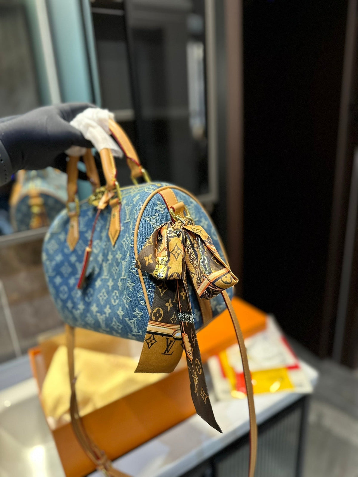 LV Denim Speedy