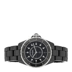 Stainless Steel Ceramic Diamond 38mm J12 Quartz Watch Black