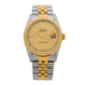 Stainless Steel 18K Yellow Gold 36mm Oyster Perpetual Datejust Watch Champagne 16233