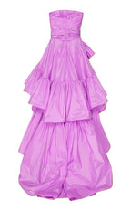 Luxurious Ball Gown Strapless Pink Prom Dress Long Evening Dress C1125