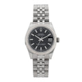 Stainless Steel 18K White Gold 31mm Oyster Perpetual Datejust Watch Black 178274
