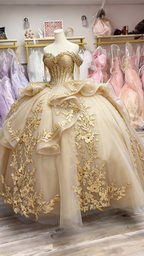 Vintage Navy Blue Ball Gown Off The Shoulder Tulle Appliques Formal Quinceanera Dress SP747