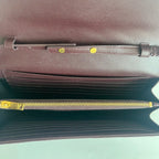 Saint Laurent burgundy Cassandre Chain Wallet in Matelassé Leather