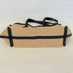 Burberry Raffia Logo Print Medium The Giant Reversible Tote Black