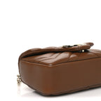 Lambskin Matelasse Mini GG Marmont Shoulder Bag Brown