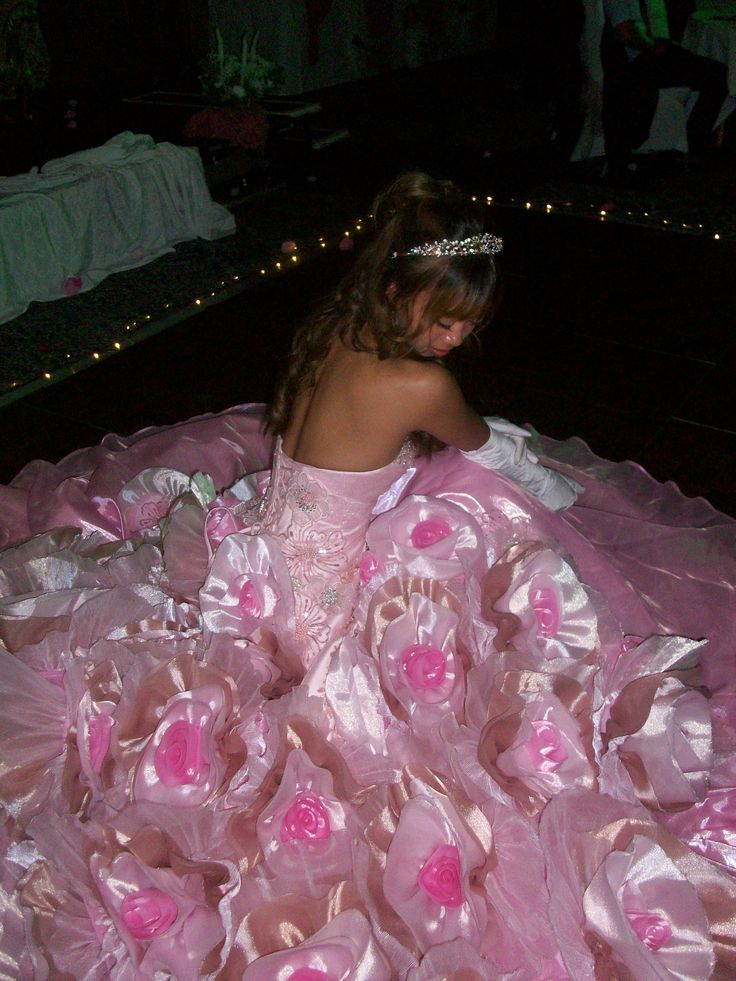 Gorgeous Pink Strapless Organza 3D Flowers Princess Ball Gown Sweet 16 Dress