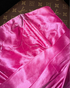 Hot Pink One Shoulder Satin Embroidery Mermaid Prom Gown Long Party Dress SP955