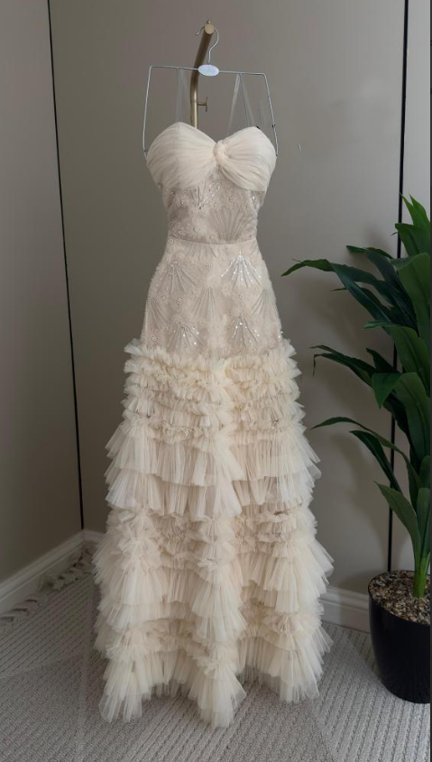 Elegant Sweetheart Neck Pink Sequin Tulle Lace Pleated Mermaid Long Party Dress Evening Gown