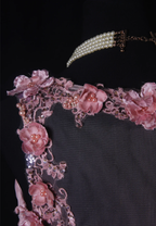 Fairy Pink V Neck Chiffon Beaded Mermaid Long Evening Dress 18th Birthday Outfits With Appliques SP1700