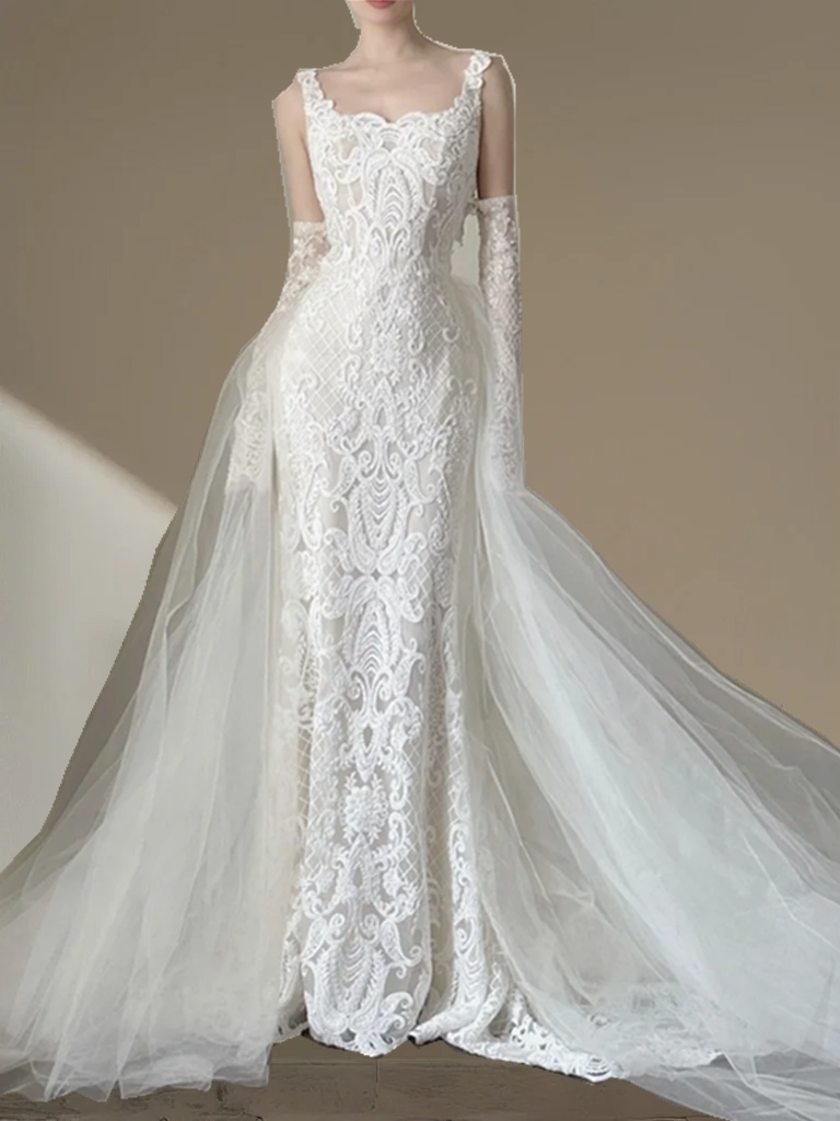 White halter-neck lace fitted waist sexy long ball gown/wedding dress R8020