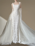 White halter-neck lace fitted waist sexy long ball gown/wedding dress R8020