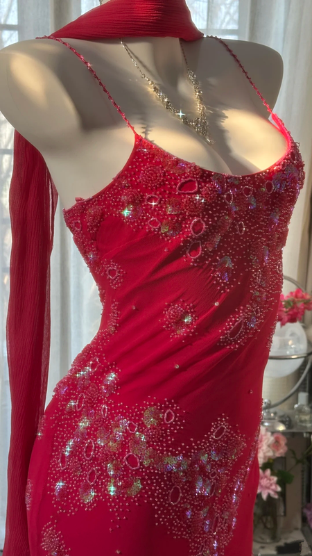 Pink halter-neck fitted long ball gown R7683