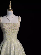Gengrous Straps Ball Gown Sequin Beaded Long Evening Dress Prom Dress cc1441