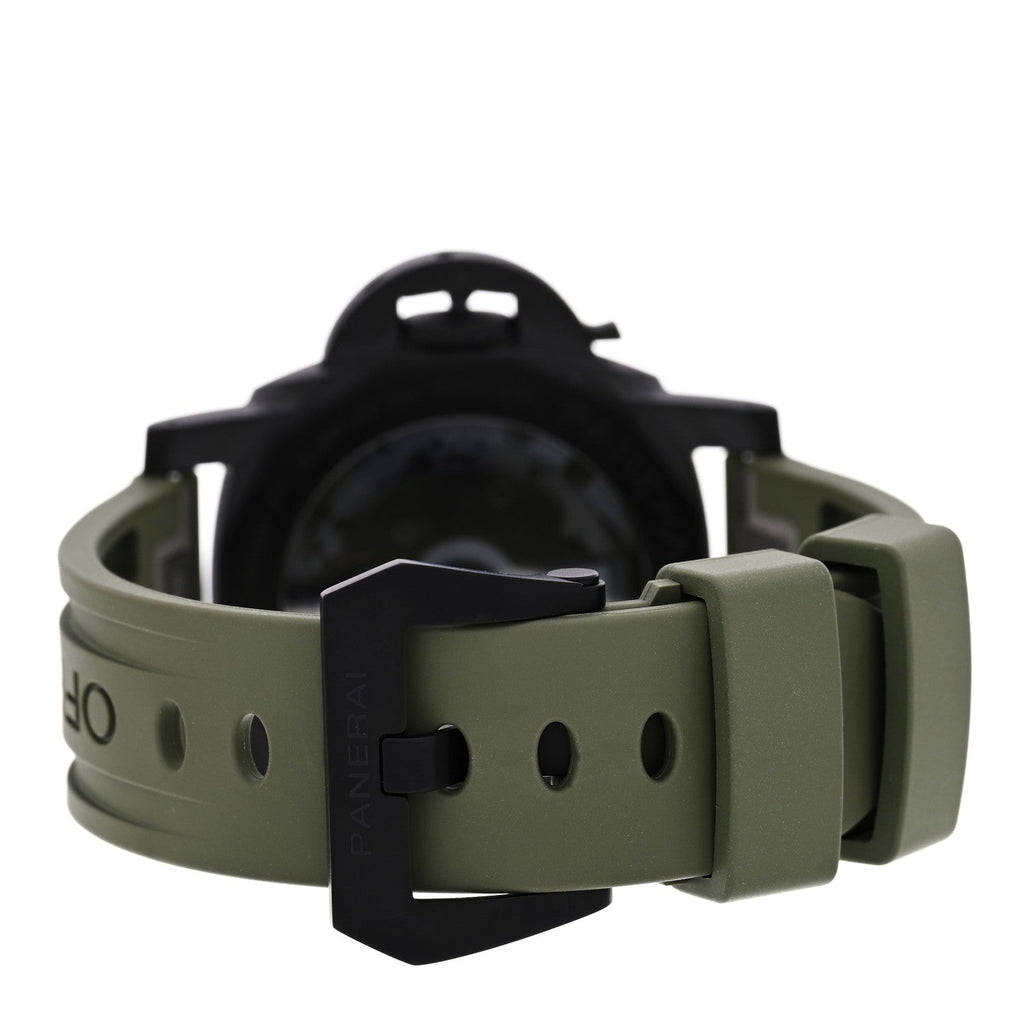 Carbon Rubber 40mm Luminor Quaranta Carbotech Automatic Watch Green PAM01526