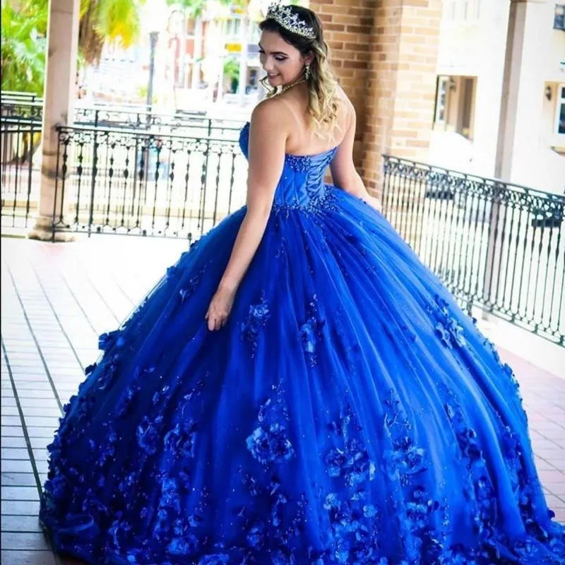 Royal Blue Quinceanera Dress Ball Gown  With Appliques Sweet 16 Dress c2561
