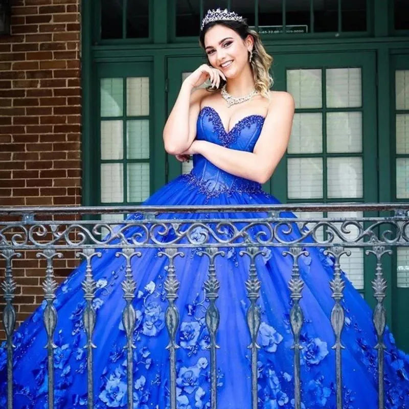 Royal Blue Quinceanera Dress Ball Gown  With Appliques Sweet 16 Dress c2561