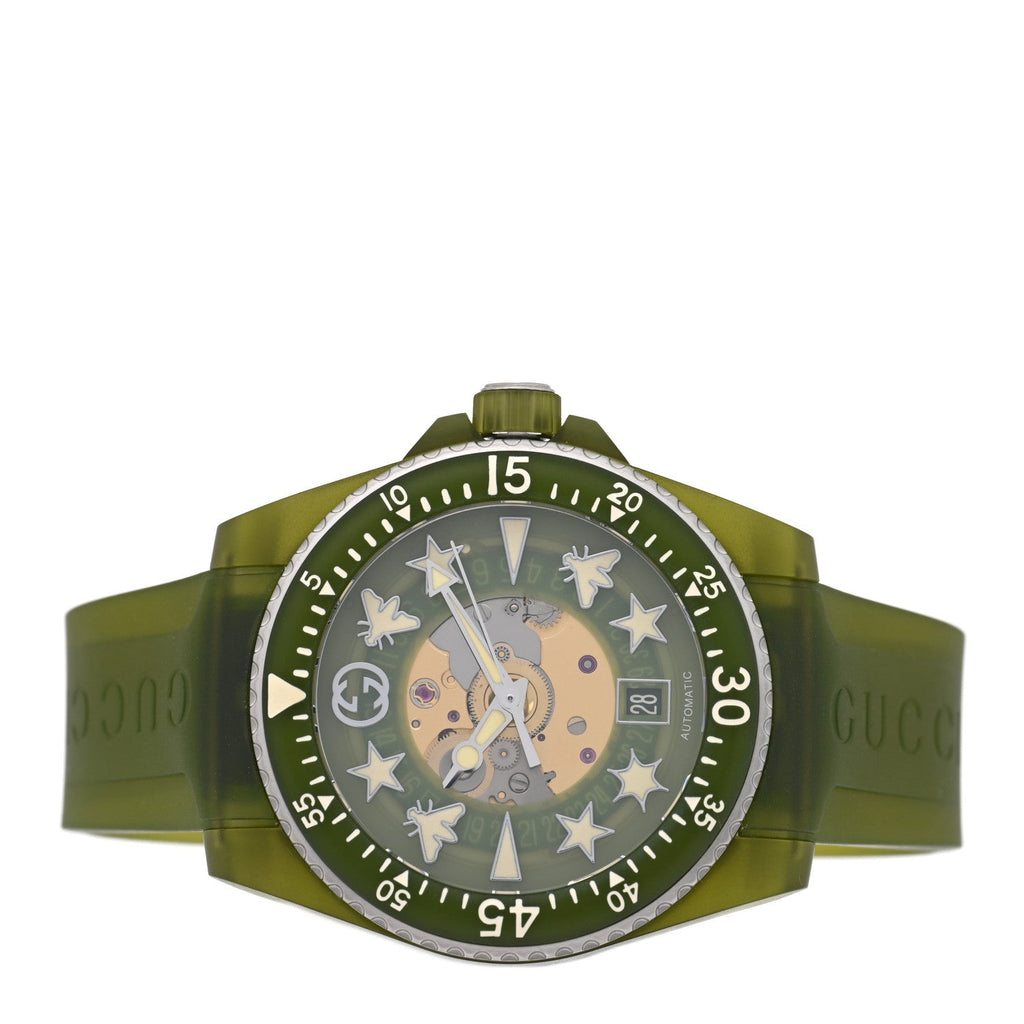 Stainless Steel Rubber 40mm Dive Quartz Watch Green