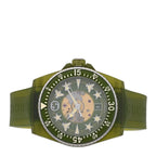 Stainless Steel Rubber 40mm Dive Quartz Watch Green