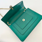 Bvlgari Emerald Green Leather Medium Serpenti Forever Shoulder Bag