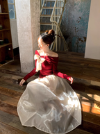 Fairy temperament high-end suit one-shoulder bow sweater with skirt two-piece suit R1725