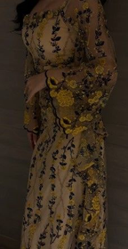 Beautiful Yellow Tulle Lace Beaded Long Prom Dress Evening Dress SP1192