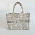 Dior Grey/White Embroidered Canvas Medium Book Tote