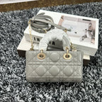 Dior Lady D-Joy Mini Bag Blue Lambskin size 16x9x5 cm