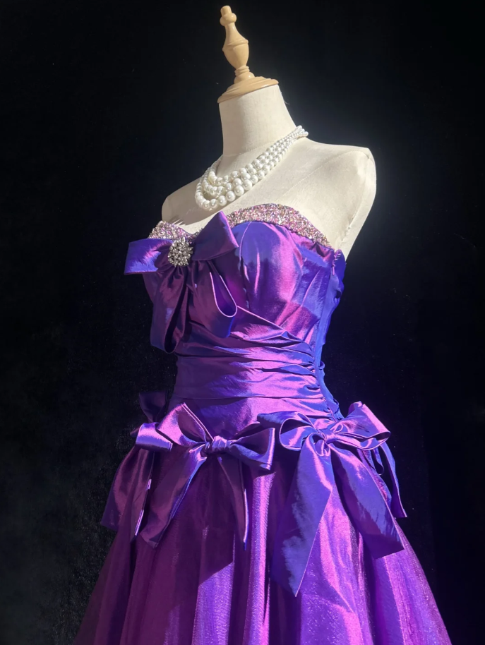 Fashion Strapless Tulle Satin Beaded A Line Short Homecoming Dress Birthday Outfits With Bow SP1795