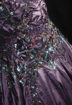 Charming Spaghetti Straps Satin Sequin Beaded Mermaid Evening Dress Purple Long Party Dress Prom Gown