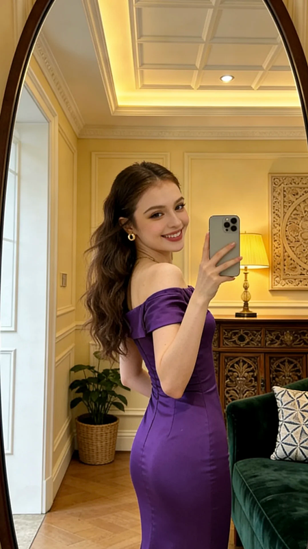 Purple off-the-shoulder fitted long sexy ball gown R8612