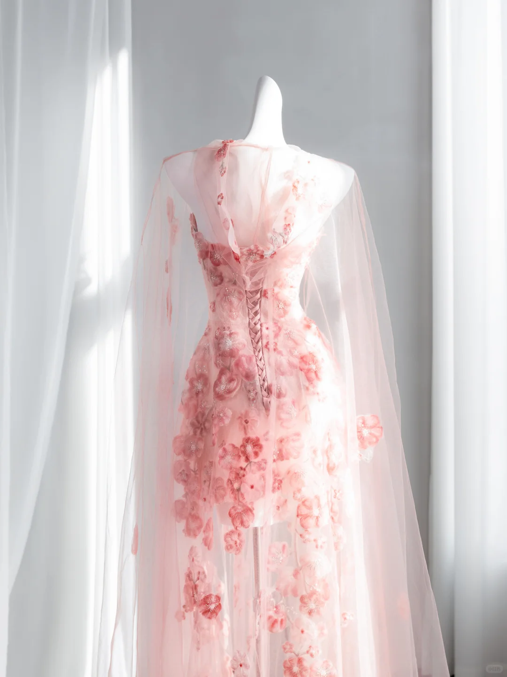 Pretty Pink Strapless Tulle Beaded Appliques Long Birthday Party Dress Prom Gown SP1511