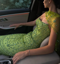 Gorgeous Green Strapless Tulle Beaded Mermaid Evening Dress Long Prom Gown