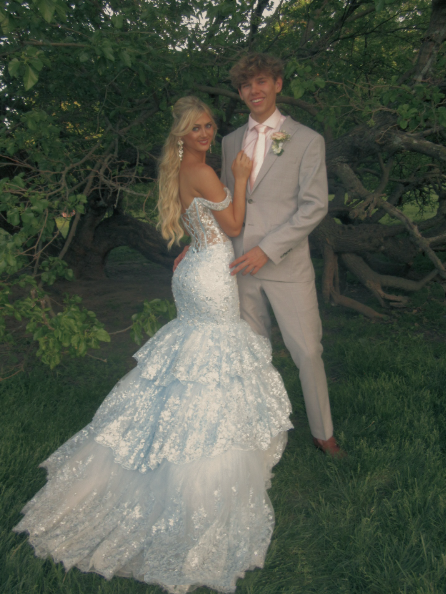 Charming Off The Shoulder Blue Tulle Lace Appliques Layered Mermaid Party Dress Long Evening Gown