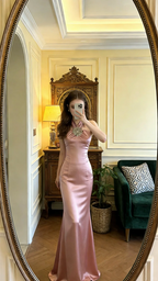 Champagne pink halter neck fitted waist long sexy ball gown, bridal dress R8613