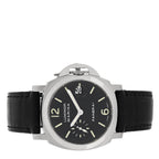 Stainless Steel Alligator 40mm Luminor Marina Automatic Watch Black PAM00048