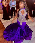 Sexy Long Purple Mermaid Evening Dress Prom Gown