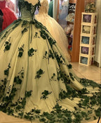 Green quinceañera dress Ball Gown Prom Dresses Evening Gown
